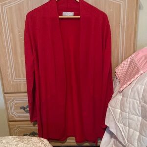 Carolyn Taylor Open-Front Red Women's Cardigan